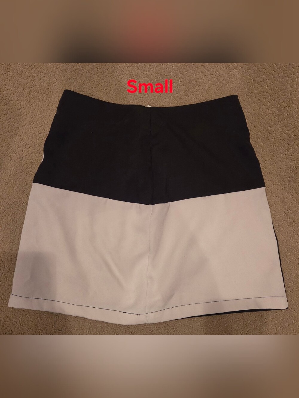 Colorblock Black and white Women's Skirt, lined size small